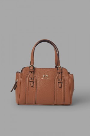 La Martina Faux Koža Ženske Torba Satchel Smeđe | JRM-9002