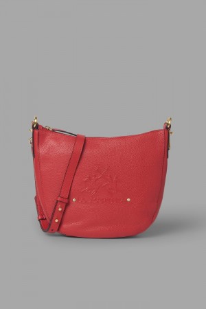 La Martina Koža Crossbody Half-moon Ženske Torbe Crvene | SEB-7264