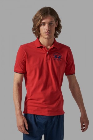 La Martina Regular-fit Muške Polo Majica Crvene | IZX-8237