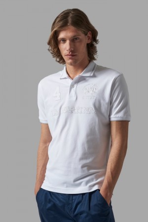 La Martina Regular-fit Stretch Cotton Muške Polo Majica Bijele | GMI-2500