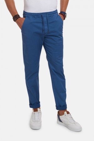 La Martina Regular-fit Stretch Cotton Muške Chino Hlače Plave | YJQ-8499