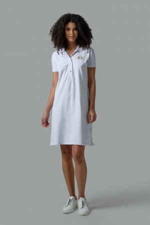 La Martina Regular-fit Ženske Polo Dress Bijele | PXG-2650