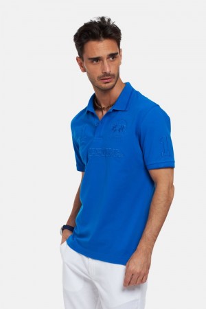 La Martina Short-sleeved Regular Fit Muške Polo Majica Plave | NKH-4192