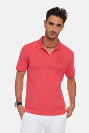 La Martina Short-sleeved Regular Fit Muške Polo Majica Koraljne | ECL-5959