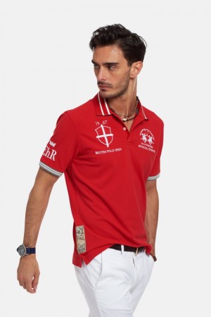 La Martina Short-sleeved Regular Fit Muške Polo Majica Crvene | DUF-1242