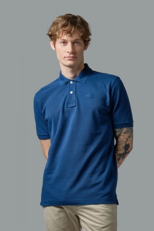 La Martina Short-sleeved Regular-fit Cotton Muške Polo Majica Plave | GGM-1570