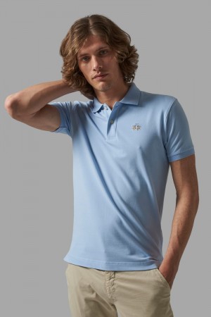 La Martina Slim-fit Muške Polo Majica Plave | ALN-1217