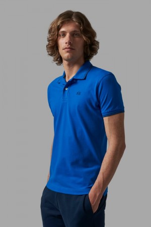 La Martina Slim-fit Stretch Piqué Muške Polo Majica Plave | CNP-4281