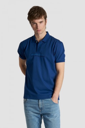 La Martina Slim-fit Stretch Piqué Muške Polo Majica Plave | YTE-3729