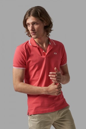 La Martina Slim-fit Stretch Piqué Muške Polo Majica Koraljne | ZCT-7898