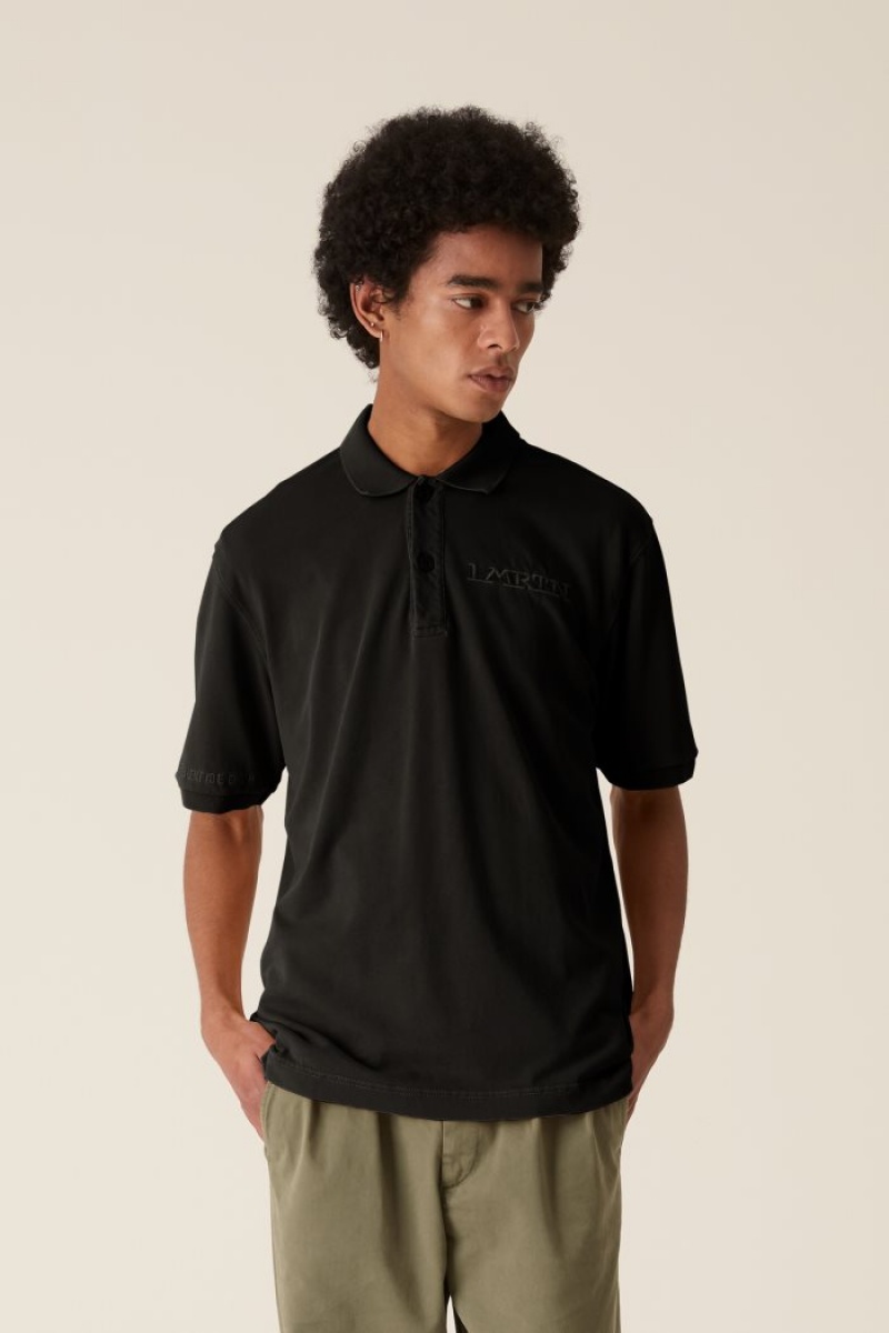 La Martina LMRTN Cotton Polo Majica Crne | JXQ-4419