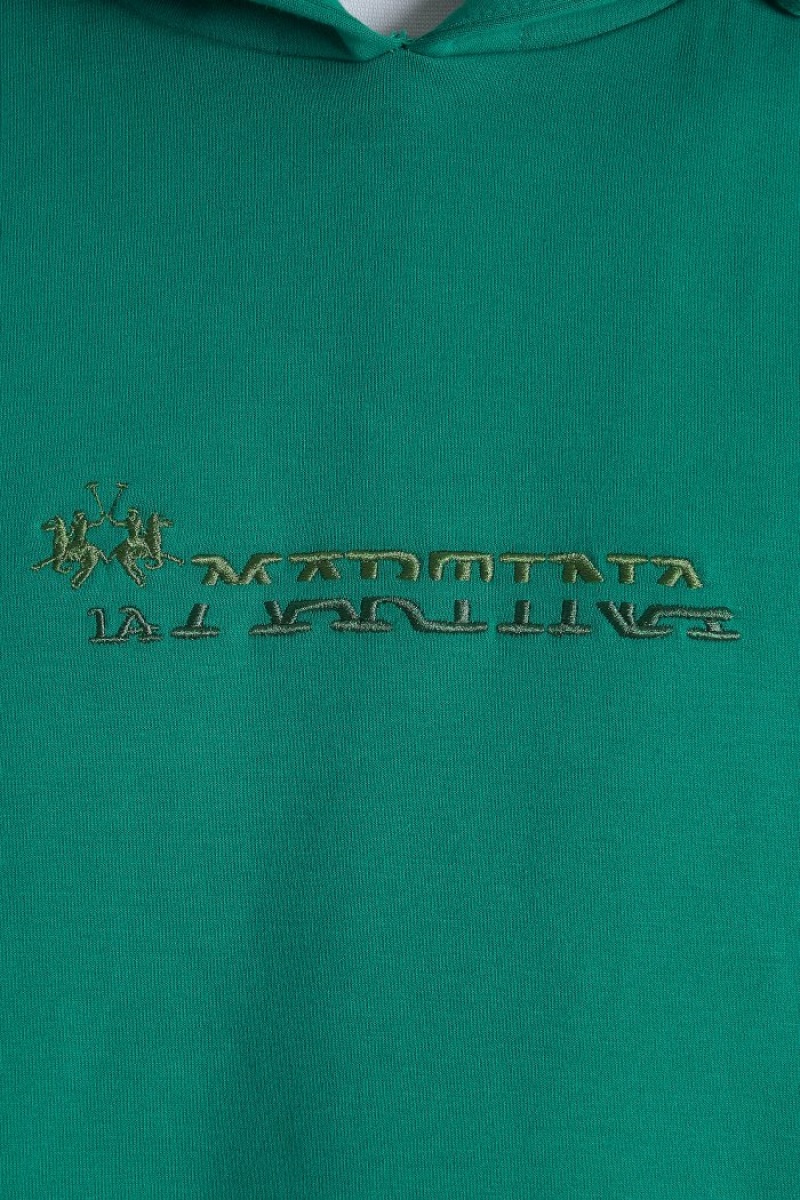 La Martina Regular-fit Brushed Cotton Muške Dukserica Zelene | XLZ-0122