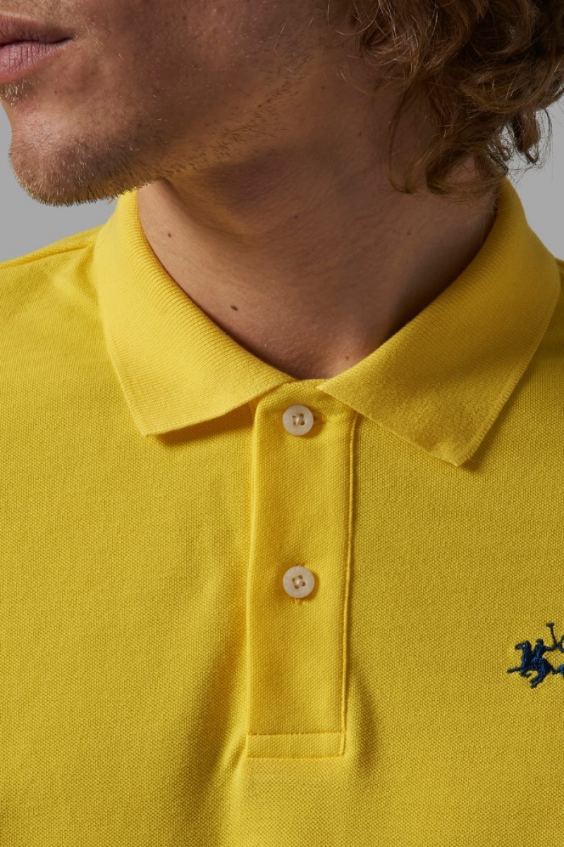 La Martina Regular-fit Classic Piqué Muške Polo Majica Žute | GOH-4235