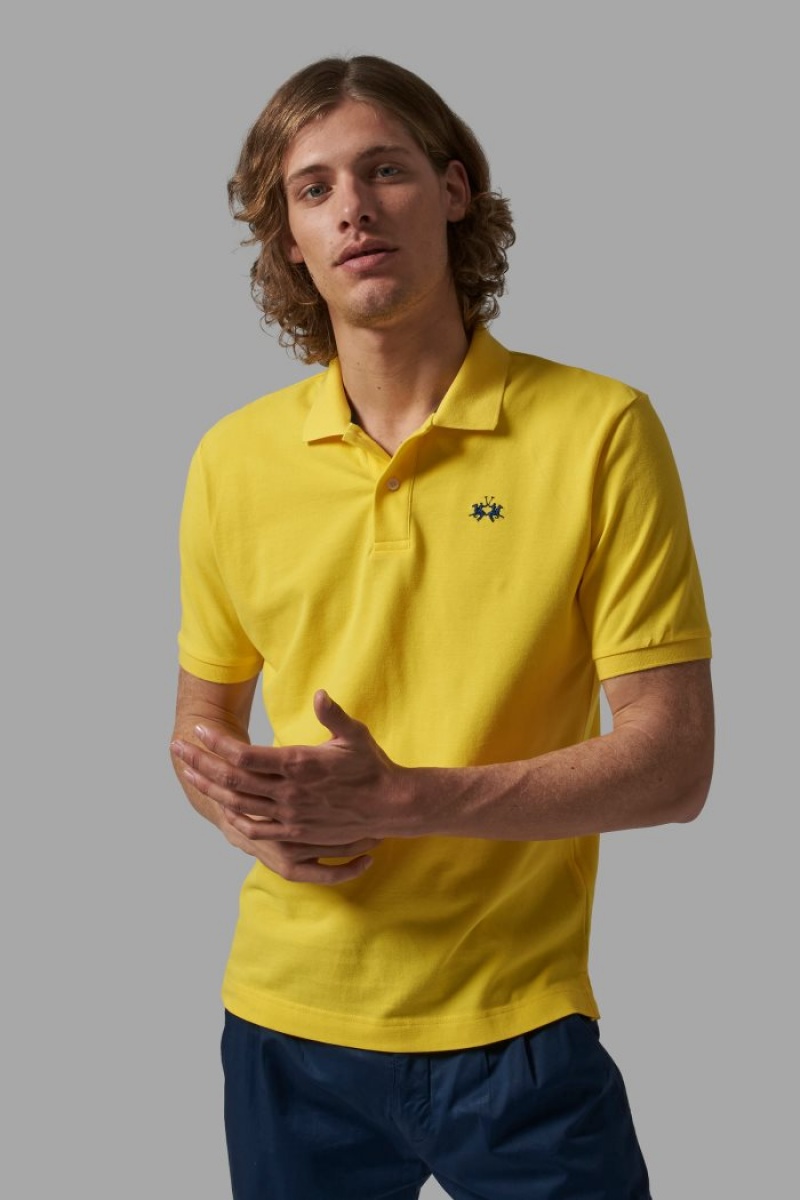 La Martina Regular-fit Classic Piqué Muške Polo Majica Žute | GOH-4235