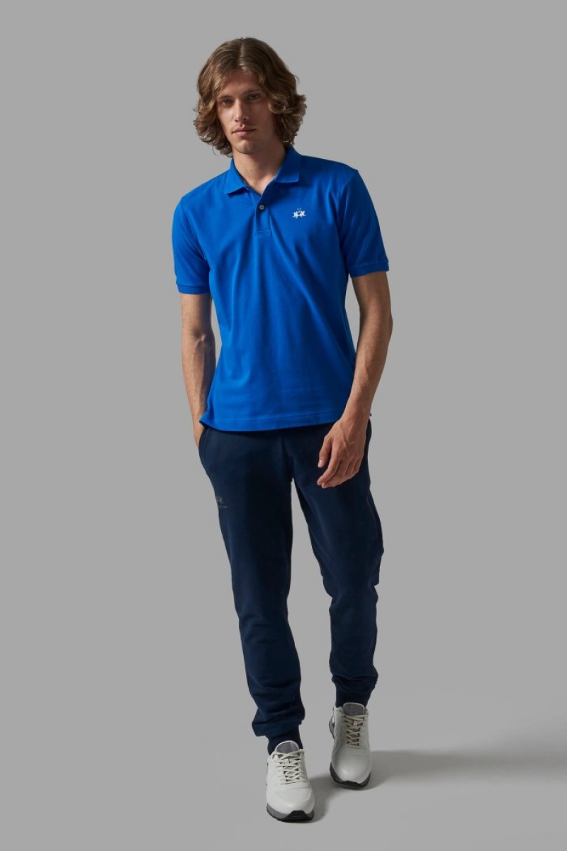 La Martina Regular-fit Classic Piqué Muške Polo Majica Plave | XEG-9616