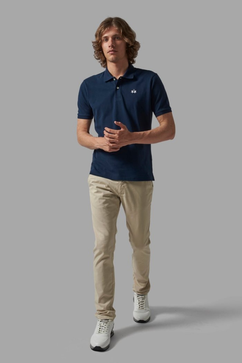 La Martina Regular-fit Classic Piqué Muške Polo Majica Tamnoplave | LBJ-2865