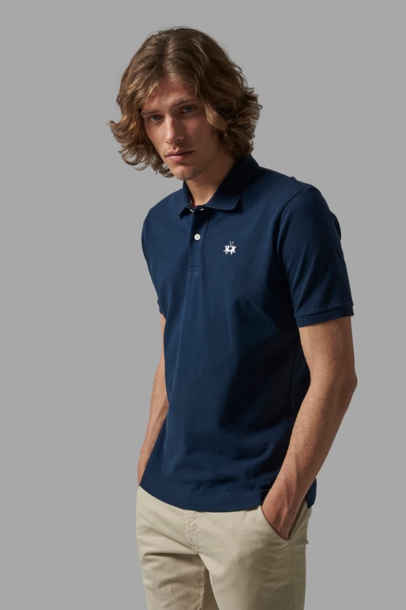 La Martina Regular-fit Classic Piqué Muške Polo Majica Tamnoplave | LBJ-2865