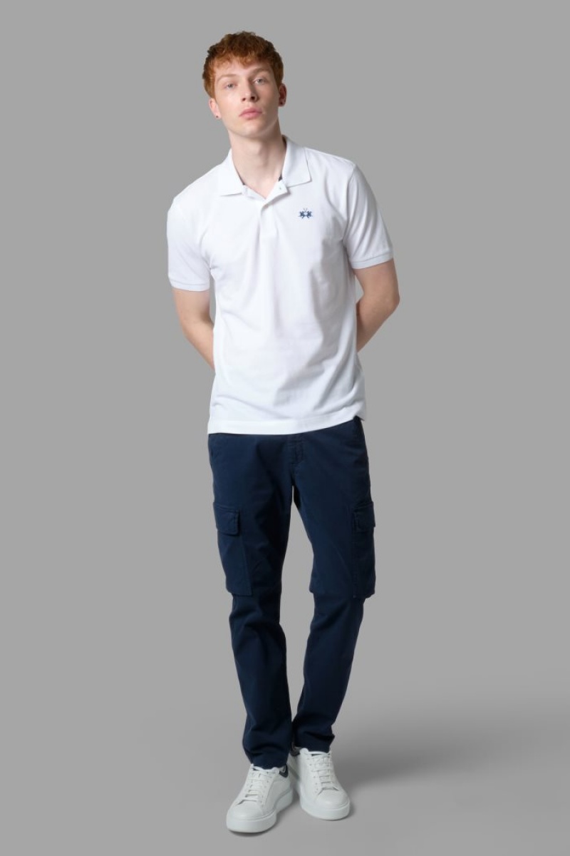 La Martina Regular-fit Classic Piqué Muške Polo Majica Bijele | FFO-5896