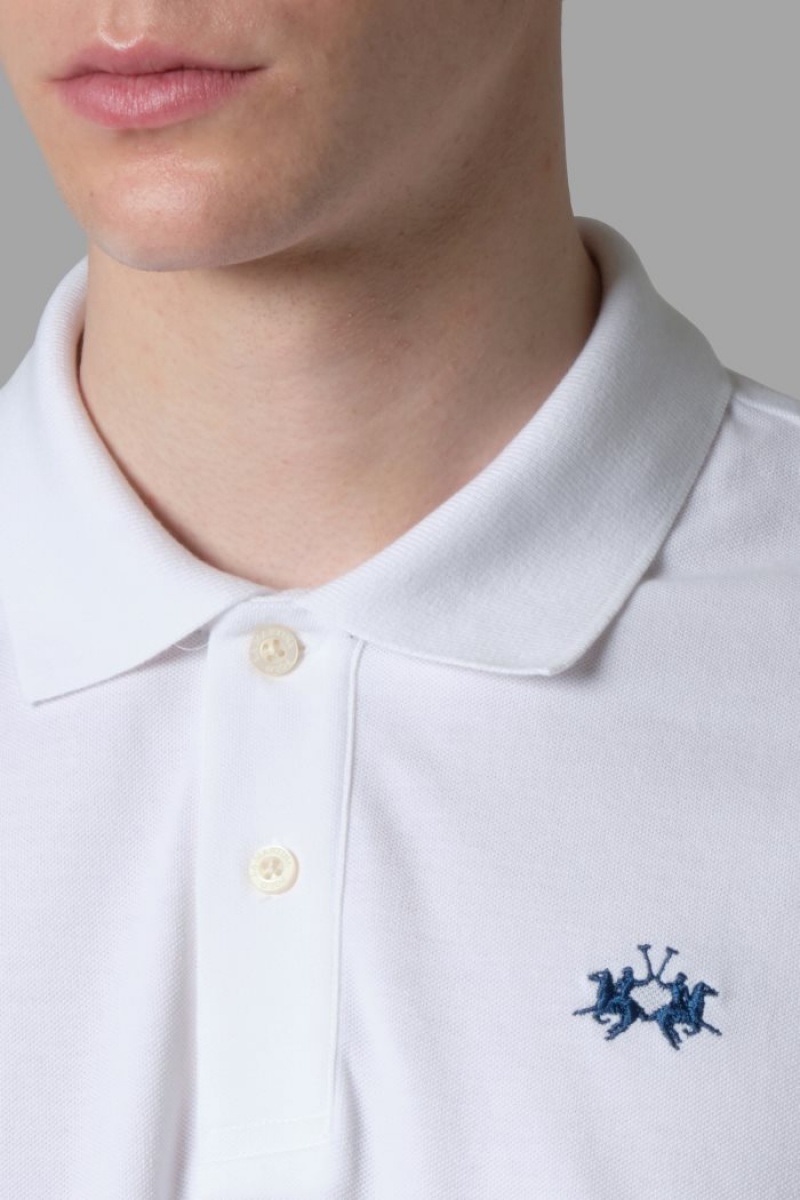 La Martina Regular-fit Classic Piqué Muške Polo Majica Bijele | FFO-5896