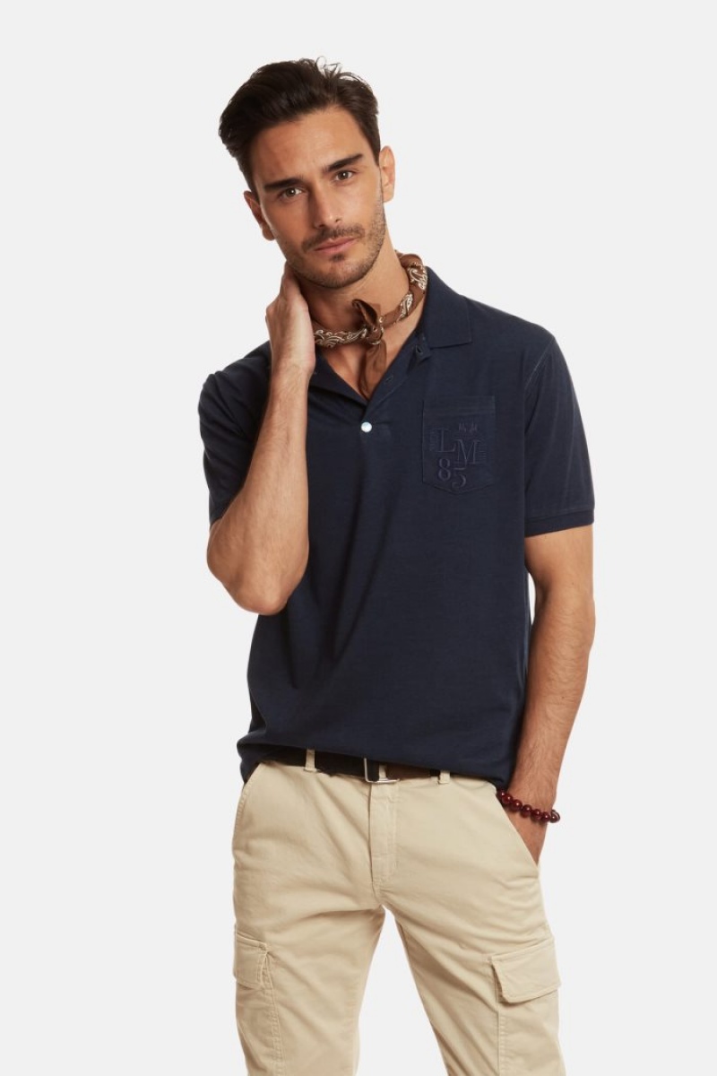 La Martina Regular-fit Cotton-blend Muške Polo Majica Tamnoplave | GMM-4325