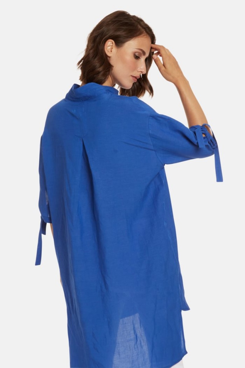 La Martina Regular-fit Linen-blend Ženske Kaftan Plave | PPH-2635