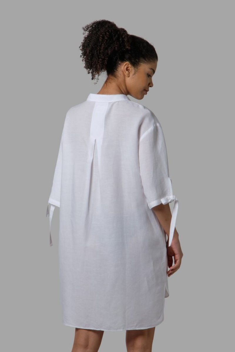 La Martina Regular-fit Linen-blend Ženske Kaftan Bijele | WYL-4920