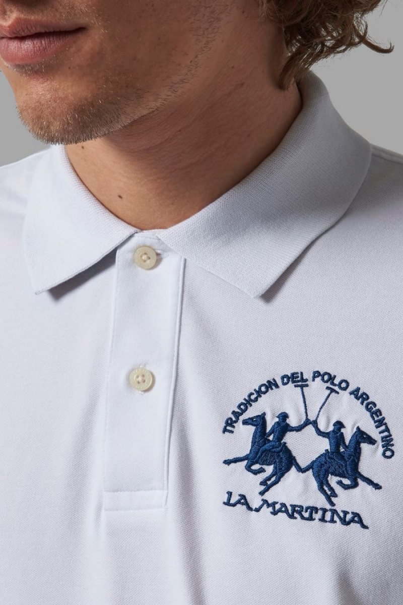 La Martina Regular-fit Muške Polo Majica Bijele | EHT-6299