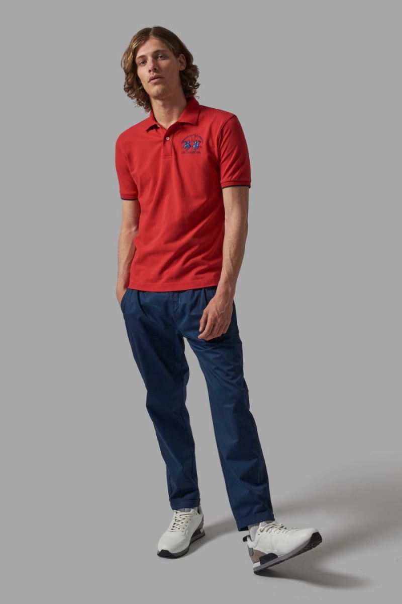 La Martina Regular-fit Muške Polo Majica Crvene | IZX-8237