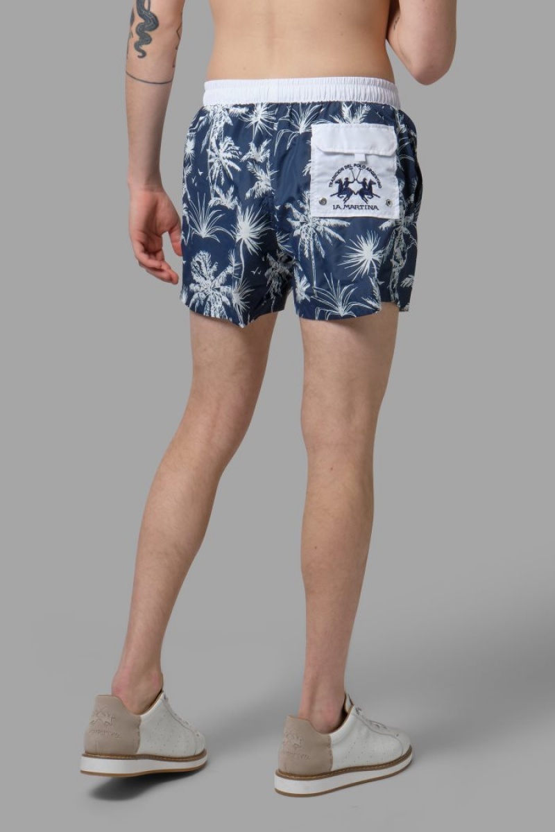 La Martina Regular-fit Muške Swim Shorts Tamnoplave Bijele | XMG-0455