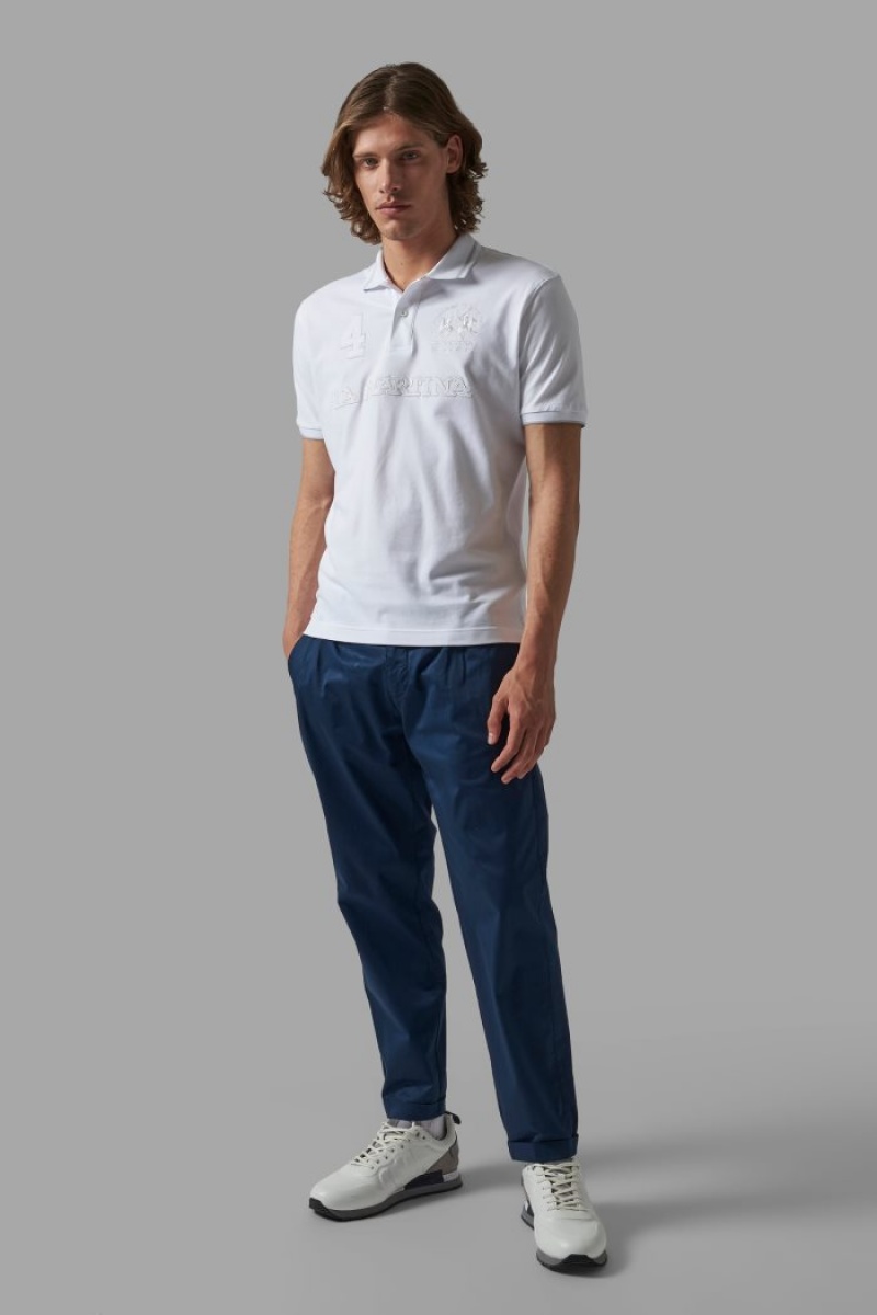 La Martina Regular-fit Stretch Cotton Muške Polo Majica Bijele | GMI-2500