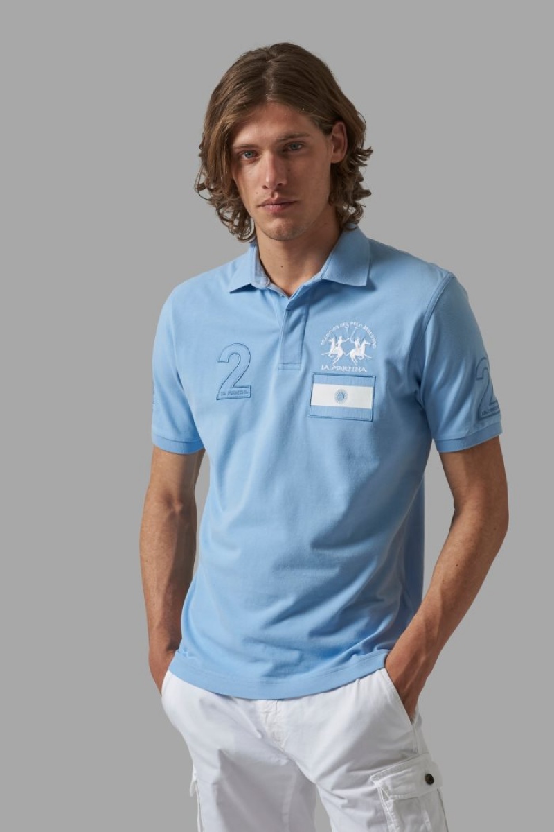 La Martina Regular-fit Stretch Cotton Muške Polo Majica Plave | GCI-5768