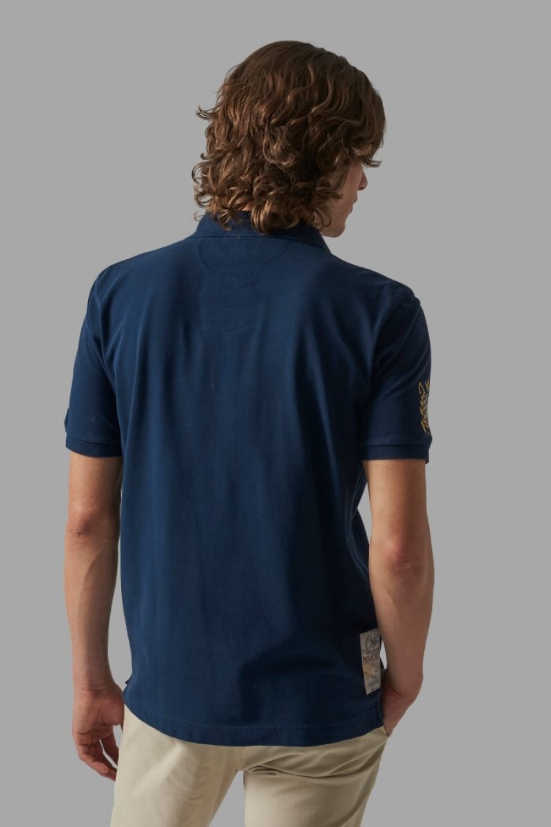 La Martina Regular-fit Stretch Cotton Muške Polo Majica Tamnoplave | TEA-0860