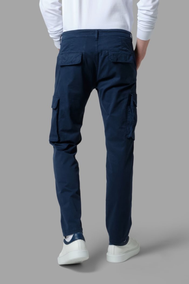 La Martina Regular-fit Stretch Cotton Muške Chino Hlače Tamnoplave | EVA-2859