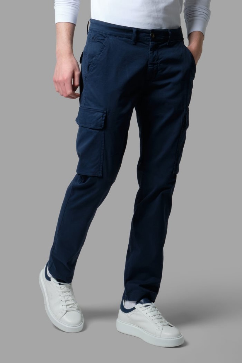 La Martina Regular-fit Stretch Cotton Muške Chino Hlače Tamnoplave | EVA-2859