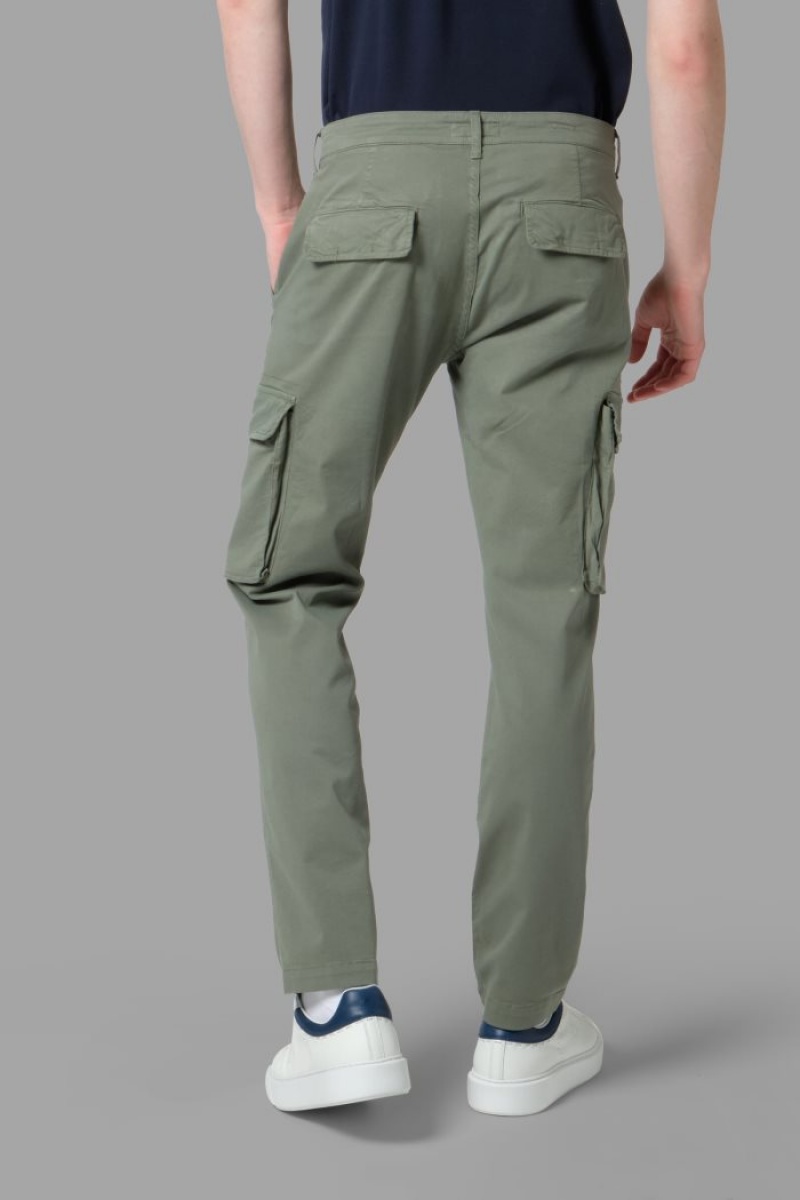 La Martina Regular-fit Stretch Cotton Muške Chino Hlače Maslinasto Zelene | DUW-7149