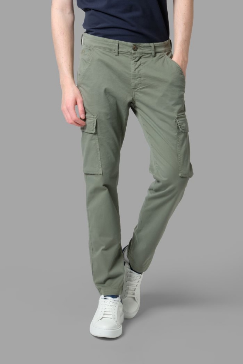 La Martina Regular-fit Stretch Cotton Muške Chino Hlače Maslinasto Zelene | DUW-7149