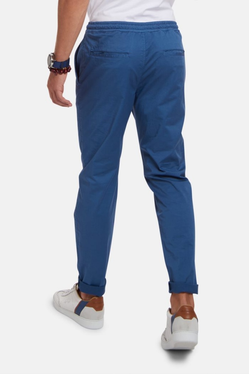 La Martina Regular-fit Stretch Cotton Muške Chino Hlače Plave | YJQ-8499