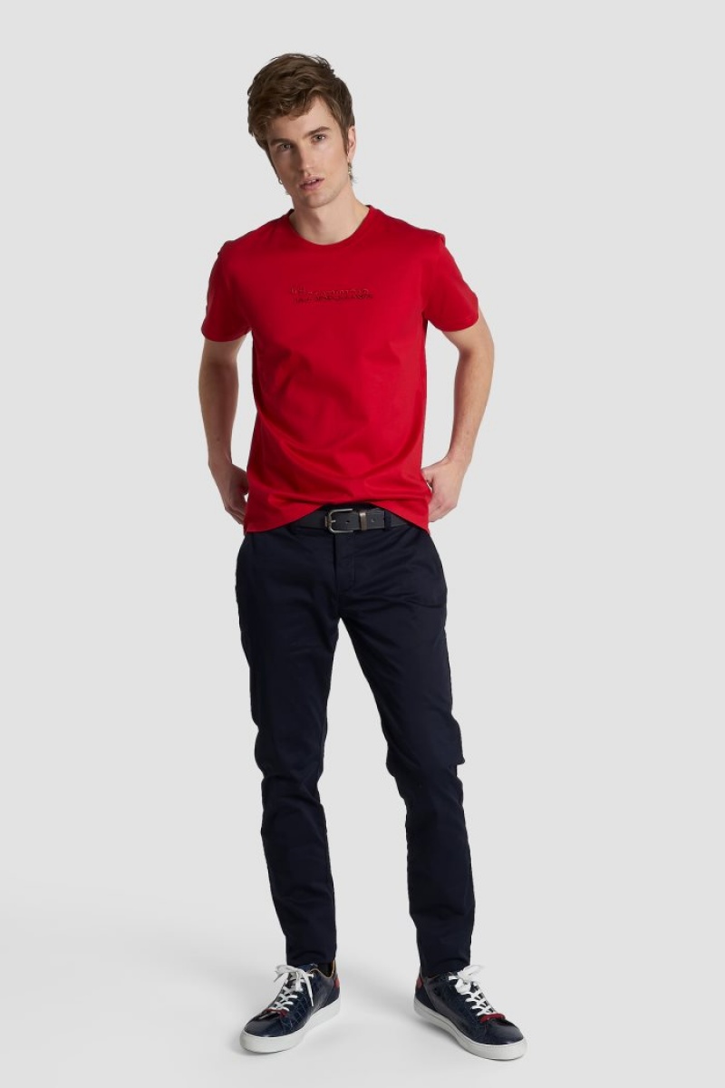 La Martina Regular-fit Stretch Cotton Muške Chino Hlače Tamnoplave | KIC-8134