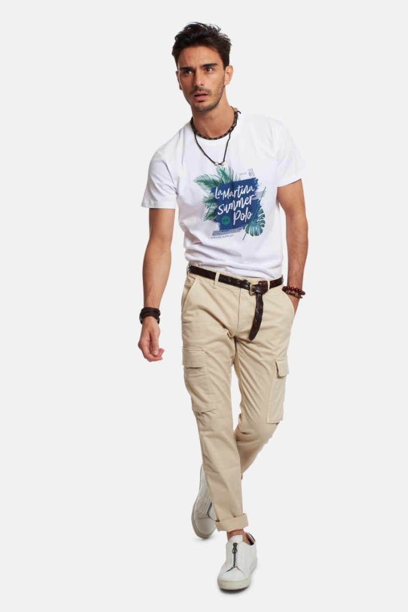 La Martina Regular-fit Stretch Cotton Muške Chino Hlače Bež | LZS-7320