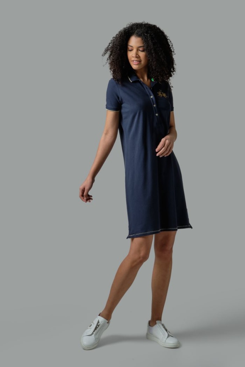 La Martina Regular-fit Ženske Polo Dress Tamnoplave | WPL-0740