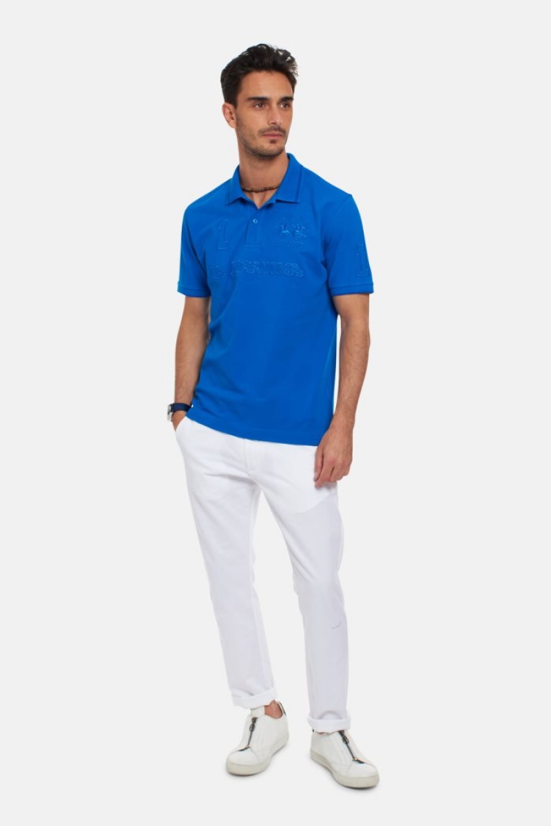 La Martina Short-sleeved Regular Fit Muške Polo Majica Plave | NKH-4192