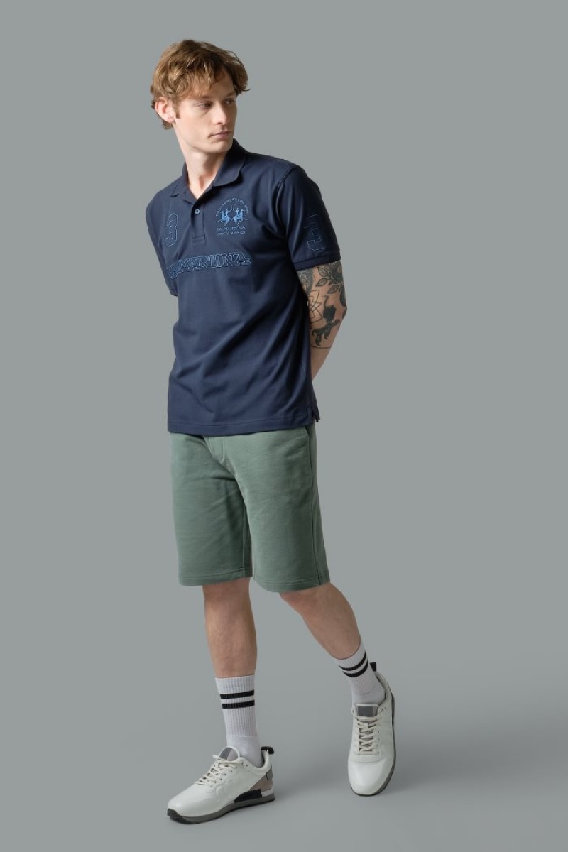 La Martina Short-sleeved Regular Fit Muške Polo Majica Tamnoplave | ZML-7379