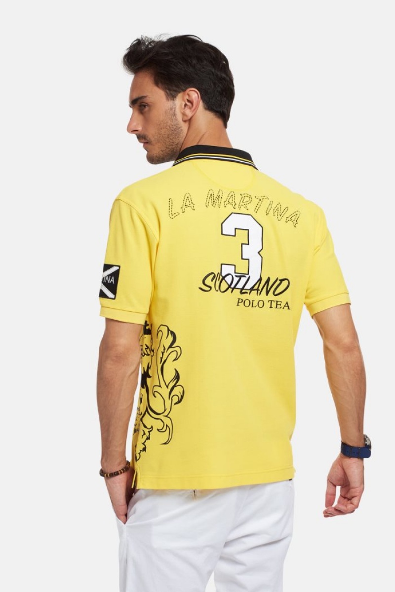 La Martina Short-sleeved Regular Fit Muške Polo Majica Žute | RNZ-6945