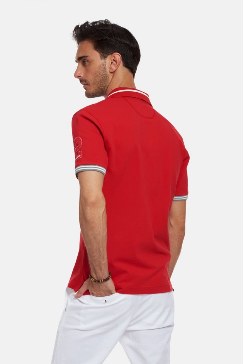 La Martina Short-sleeved Regular Fit Muške Polo Majica Crvene | DUF-1242