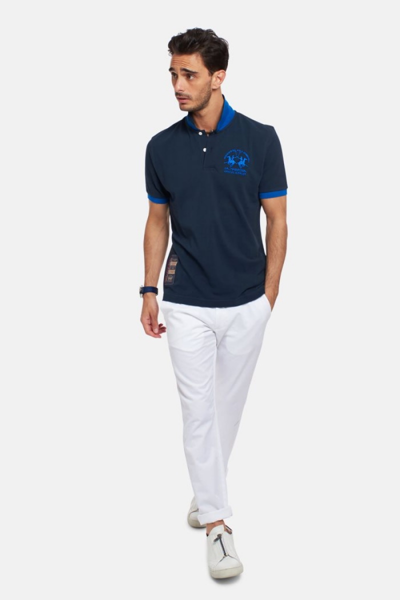 La Martina Short-sleeved Regular Fit Muške Polo Majica Tamnoplave | YCA-2792