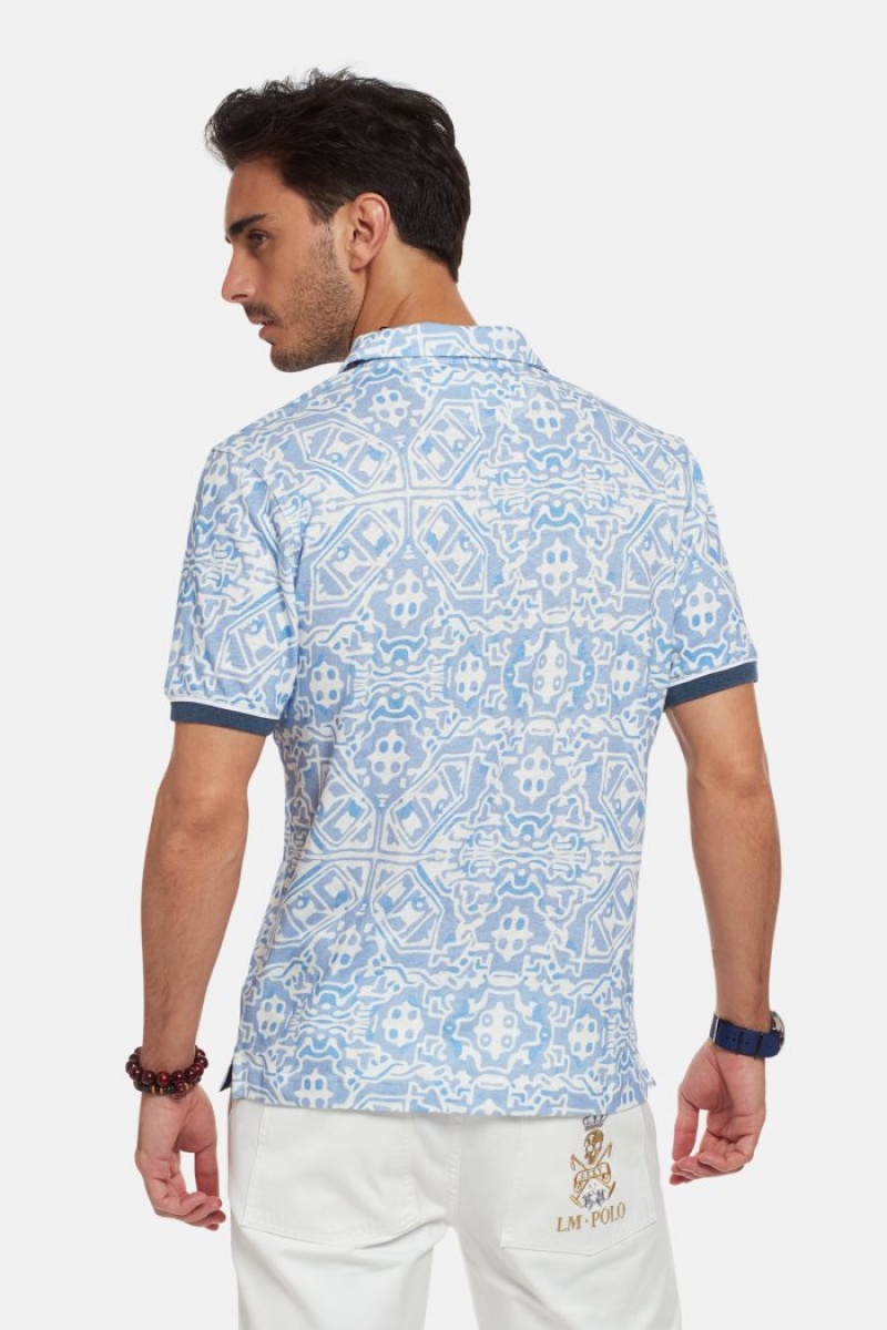 La Martina Short-sleeved Regular Fit Muške Polo Majica Srebrne Plave | GUN-9316