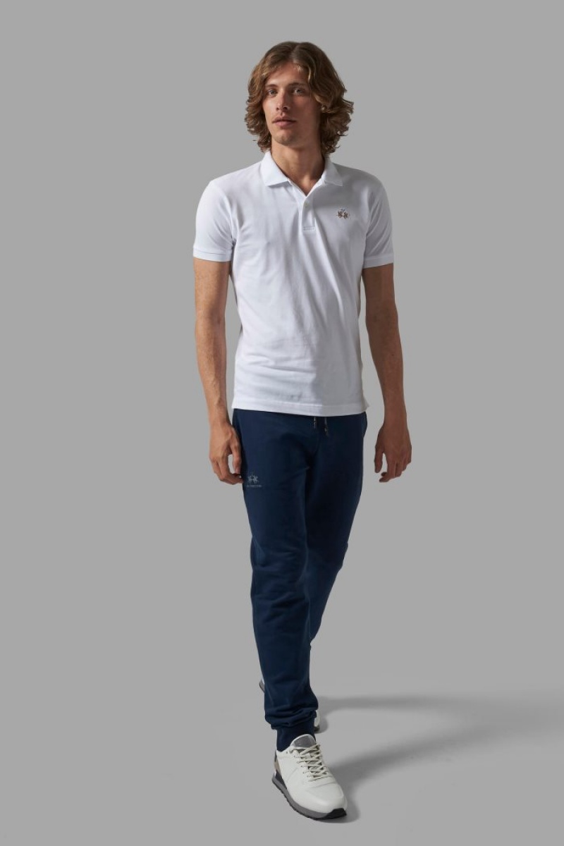 La Martina Slim-fit Muške Polo Majica Bijele | DRD-0027