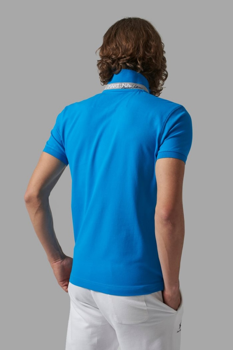 La Martina Slim-fit Muške Polo Majica Plave | MEB-3392