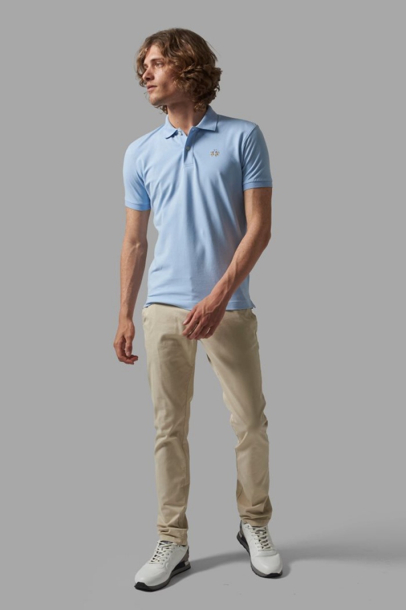 La Martina Slim-fit Muške Polo Majica Plave | ALN-1217