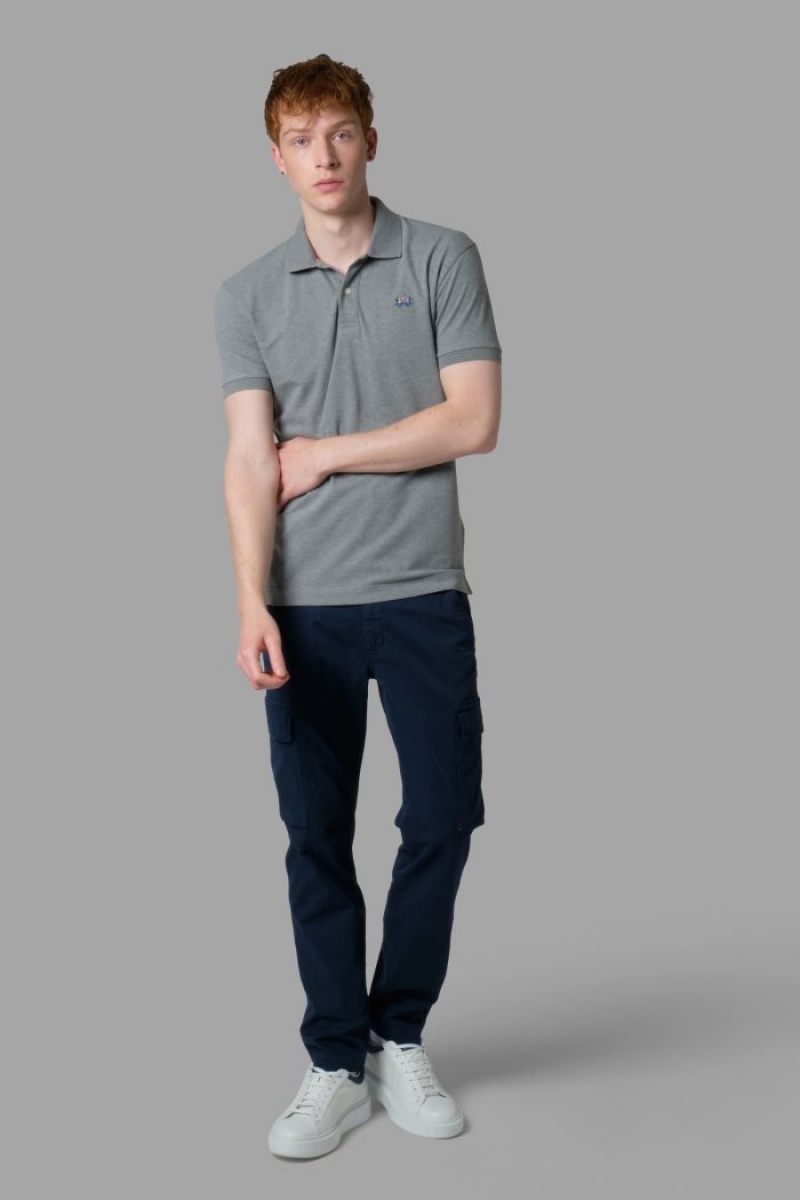 La Martina Slim-fit Muške Polo Majica Sive | NYI-2832